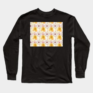 Retro Firework flowers repeat pattern. Long Sleeve T-Shirt